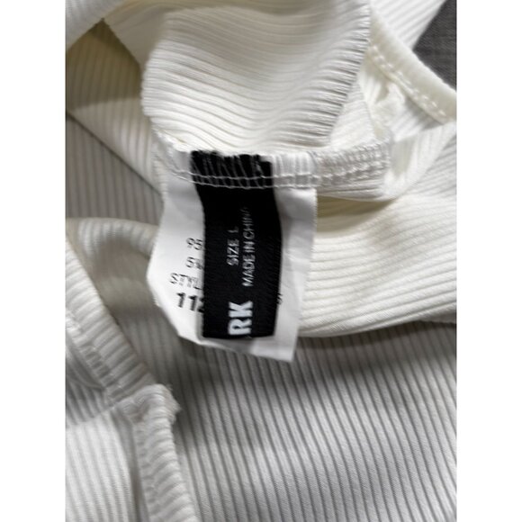 White Ribbed Halter Neck Bodysuit By Blushmark Size L - Picture 5 of 12